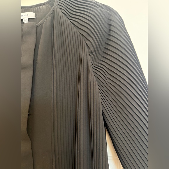 REISS Editha Pleated Detailed Button Down Long Sleeve Blouse Black US Size 4 - Picture 7 of 9